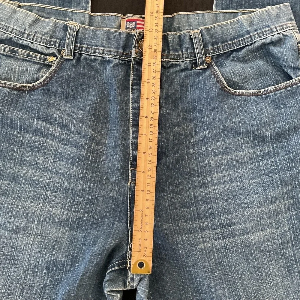 Phat Farm Jeans Mens 38x34 Blue Relaxed Straight Original Flava Embroidered